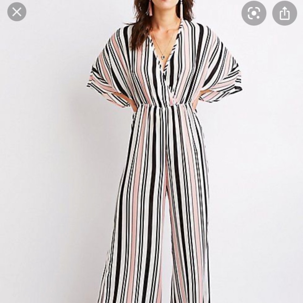 Stripe Short Sleeve Jumpsuit